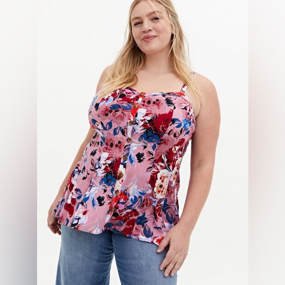 Torrid 0X Challis Seamed Cami Top